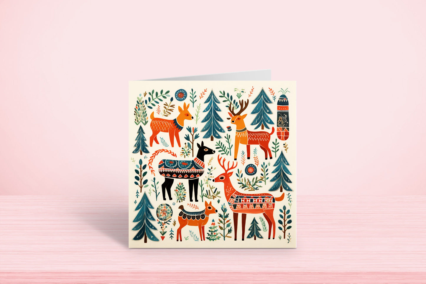 Festive Folk Christmas Cards - ScandiFolk Art Style