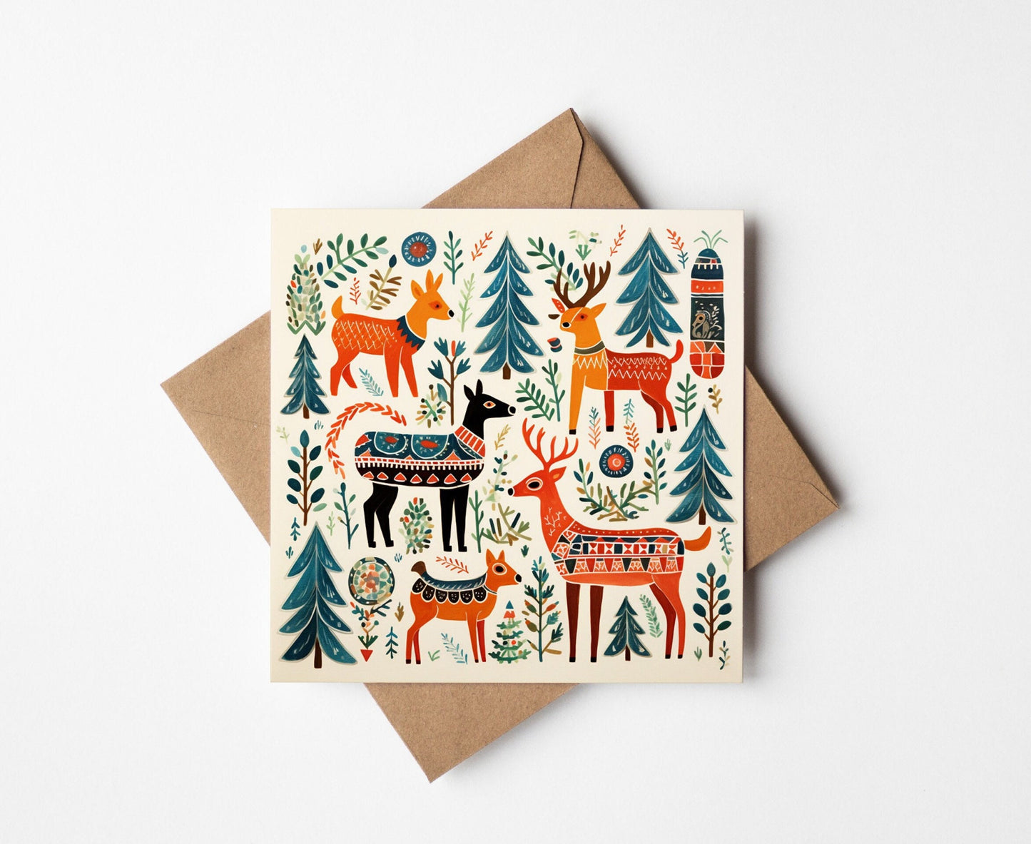 Folk art Christmas Card